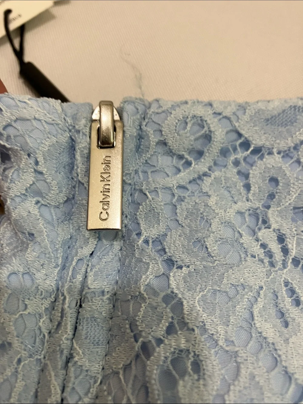 Calvin Klein Girl's Pale Blue Lace Bodice Party Dress